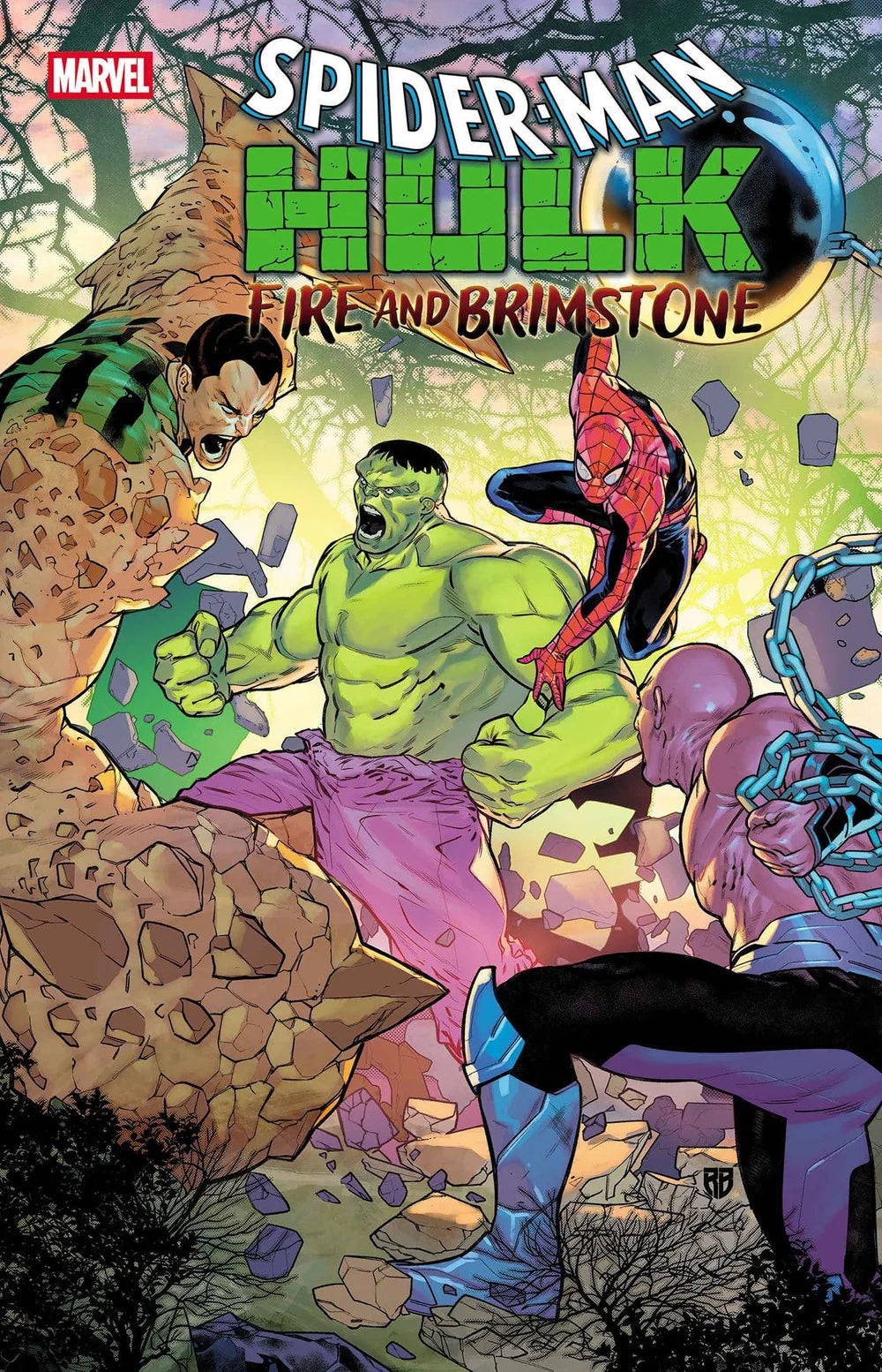 spider man hulk fire and brimstone #1 poster promo